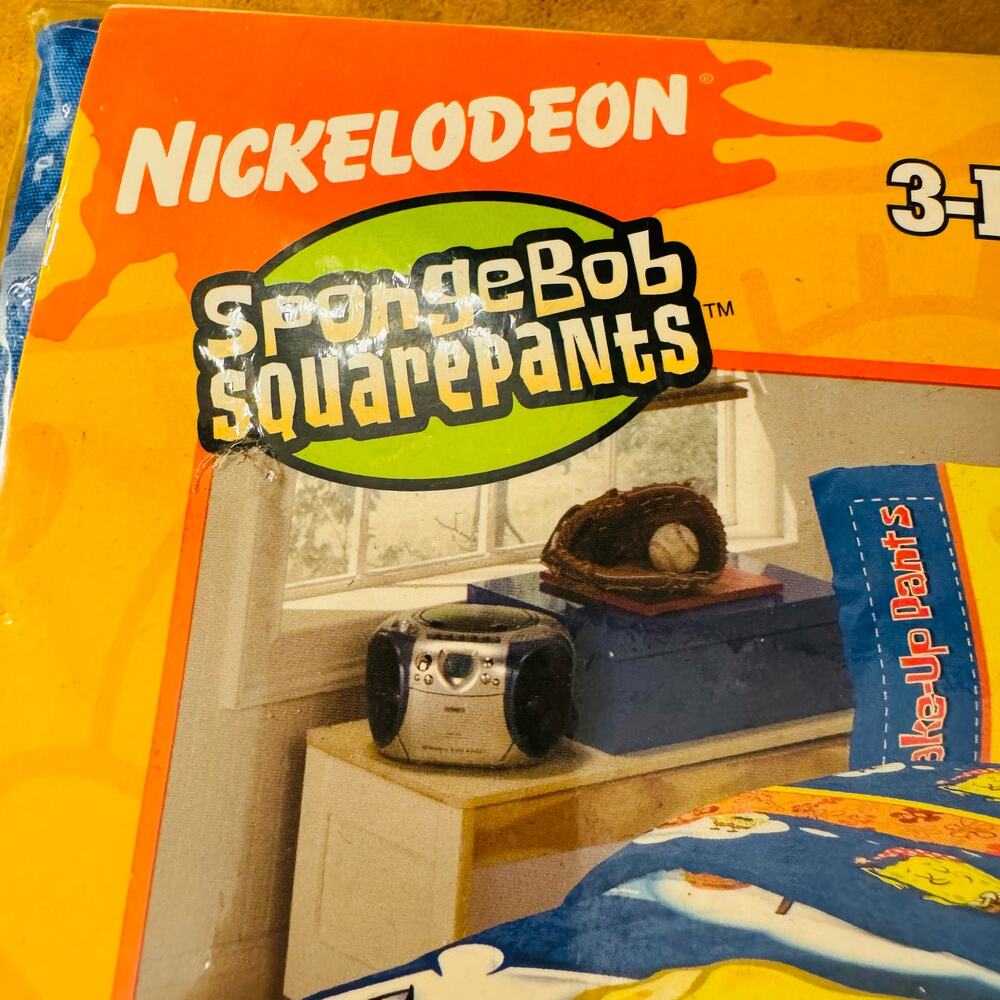 SpongeBob SquarePants NEW Sealed Twin 3 piece Sheet Set 2004 Cotton Rich SOLD - Picture 2 of 6